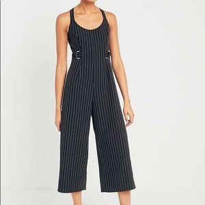 Silence + Noise Wide Leg Pin Striped Jumpsuit